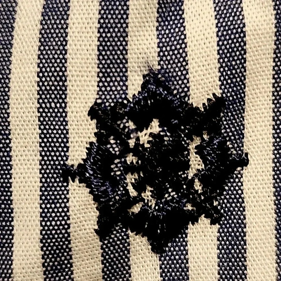 NWOT Talbots 3/4 sleeve nautical striped op & ruffled hem Size Small - Picture 5 of 6